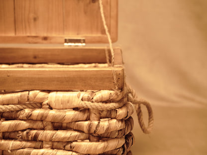 Acacia and Hyacinth Trunk Rustic Style Natural Basket