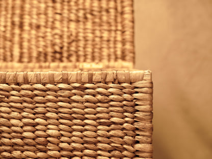 Japanese style trunk made with Hyacinth by hand - in 2 basket-type sizes