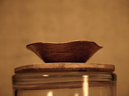 Retro style orange ceramic bowl