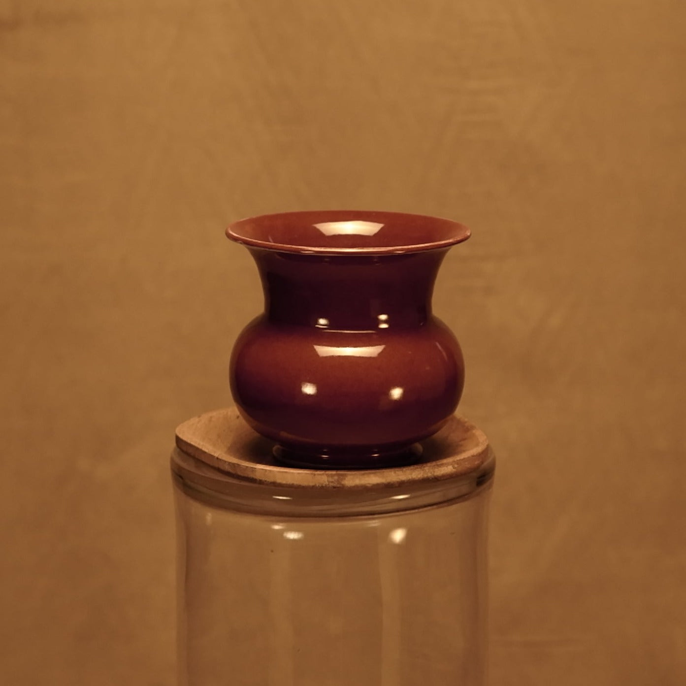 Retro style Thai celadon red vase