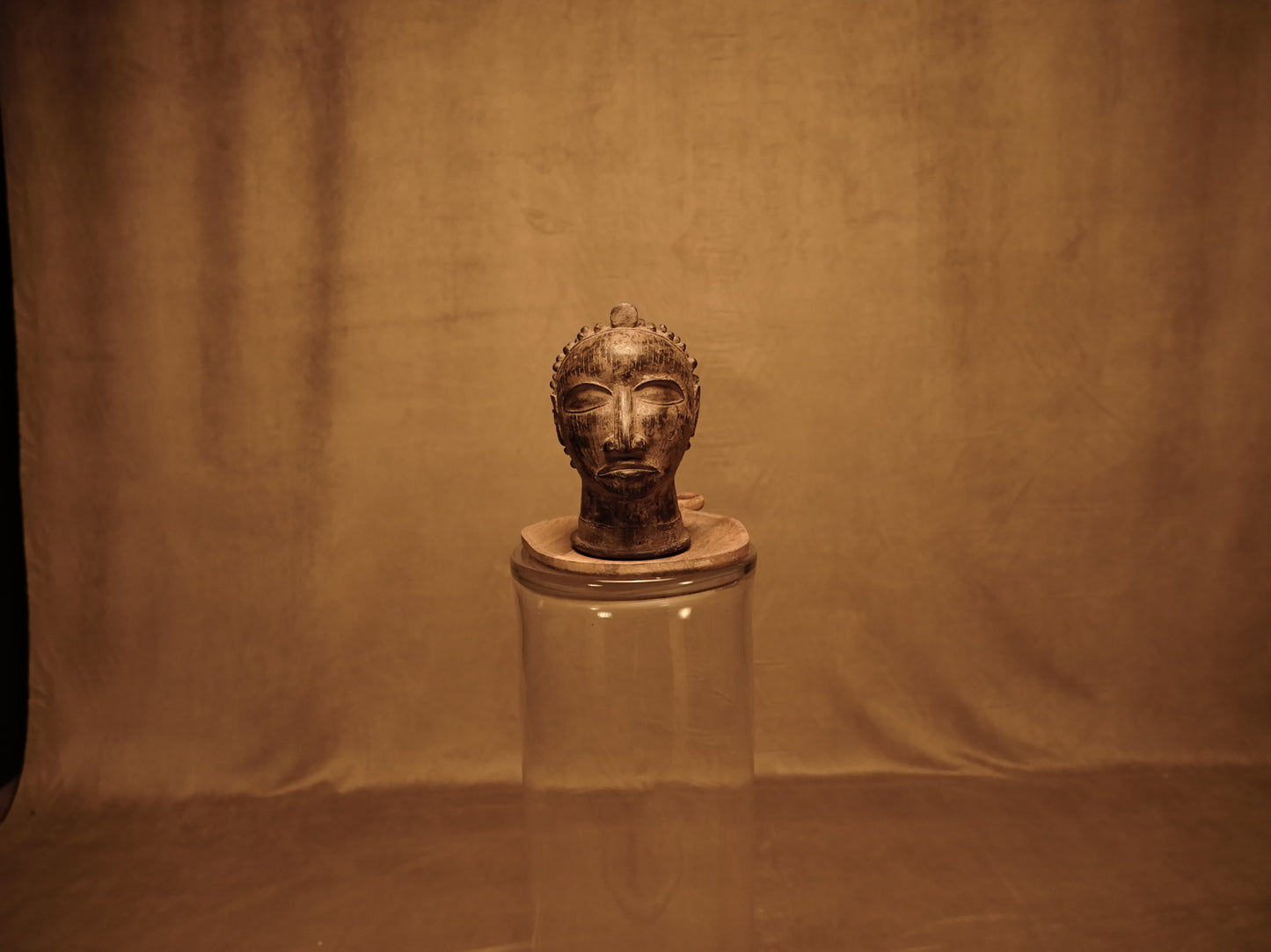 Tribal Bronze Sculpted Head Figure