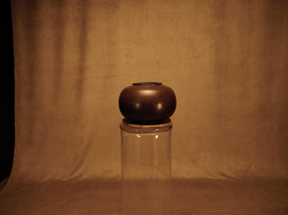 Black Solid Metal Vase - Japandi Style