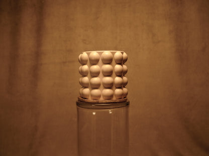 Retro style cream white stoneware vase