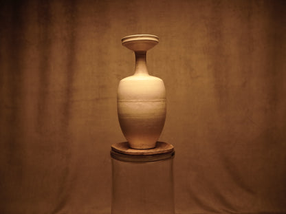 Japanese style artisan white ceramic vase