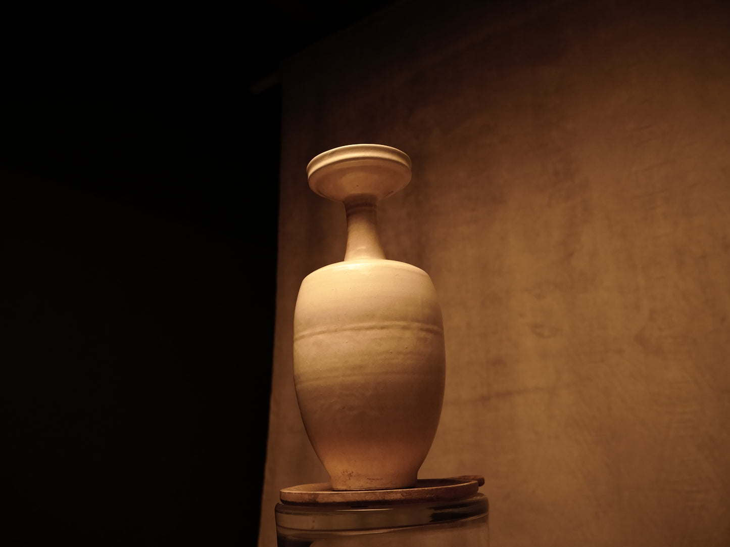 Japanese style artisan white ceramic vase