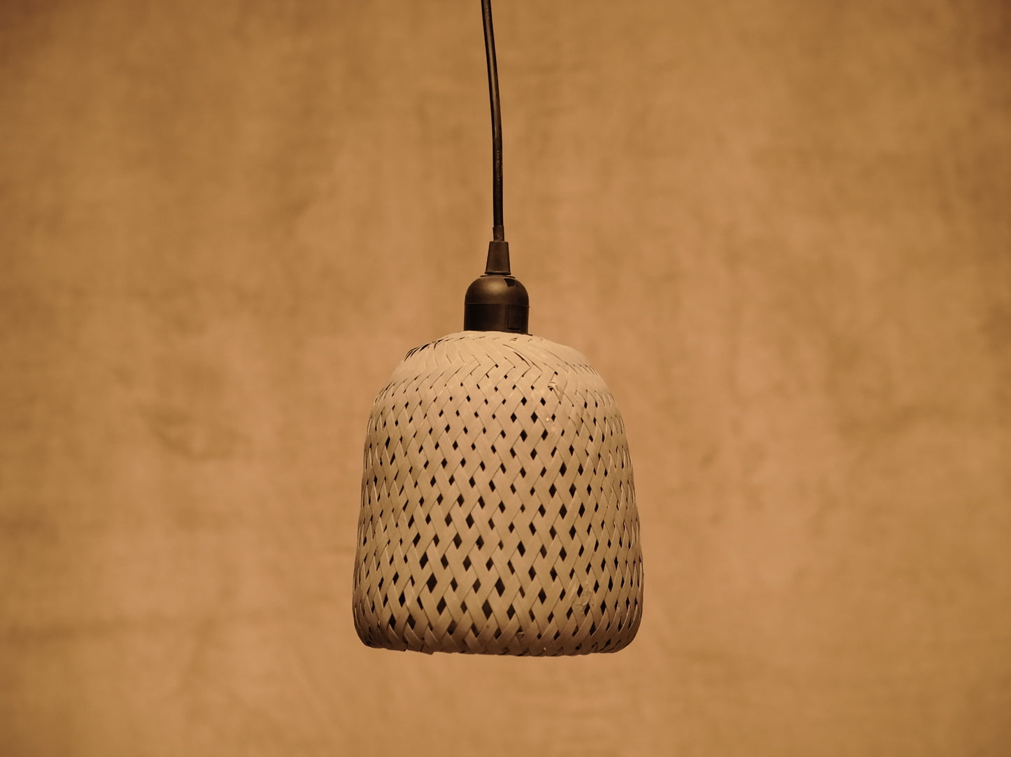 Japandi style Gray Bamboo ceiling lamp