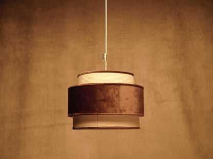 Ceiling lamp in velvet and fiber