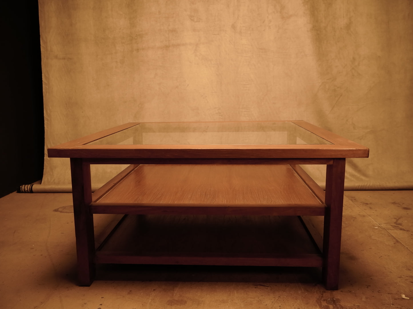 Premium Teak Coffee Table Colonial Style Whiskey Color