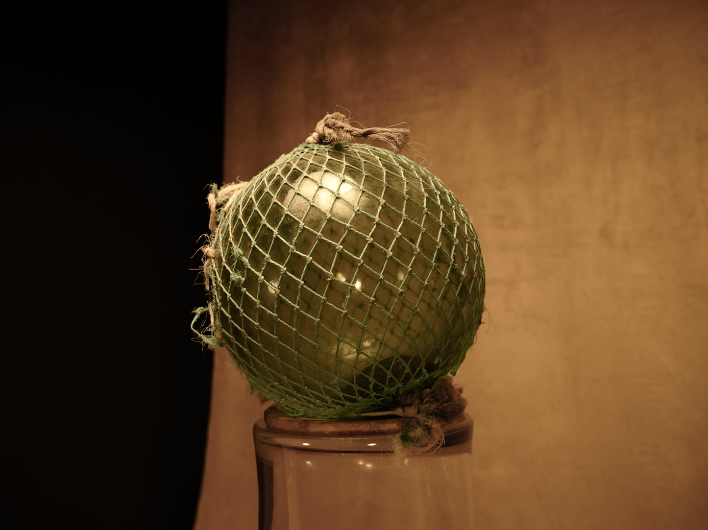 Green glass buoy recovered from La Santa