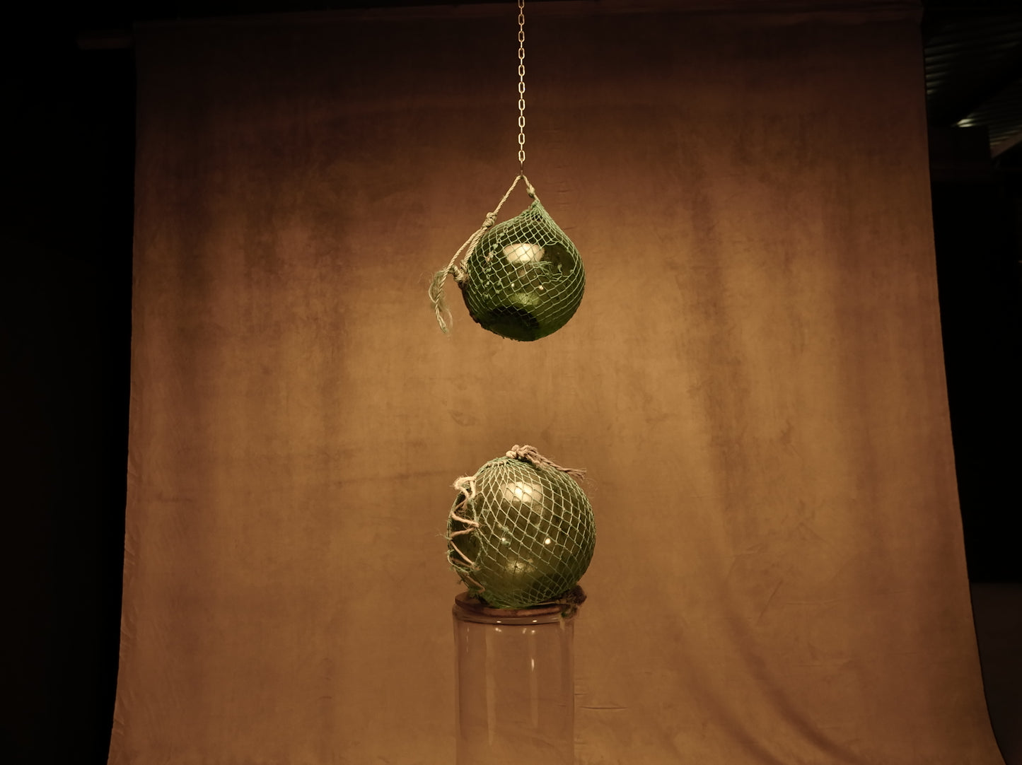 Green glass buoy recovered from La Santa