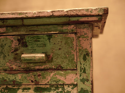 Antique Hallway Console Restored in Vintage Blue and Pink