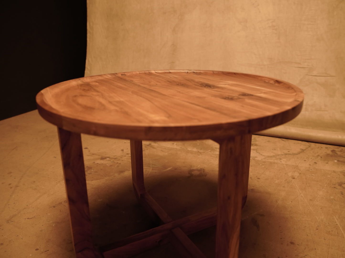 Natural Acacia Wood Side Table 55x40 cm