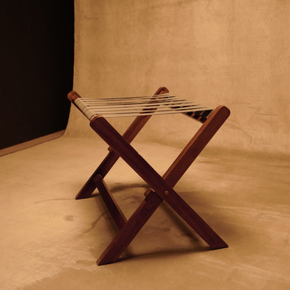 Folding Wooden Luggage Rack with Straps