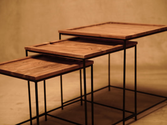 Set of contemporary Nordic style side tables