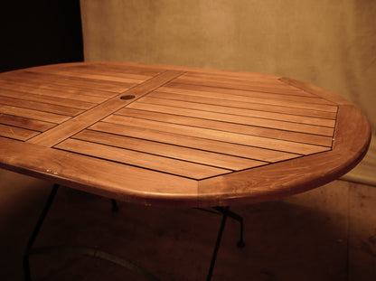 Mesa comedor de jardín plegable madera maciza de teca