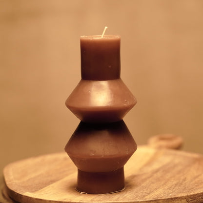 Geometric decorative wax candle