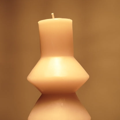 Geometric decorative wax candle