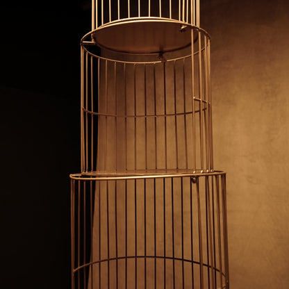 Decorative cage with antique gold finish