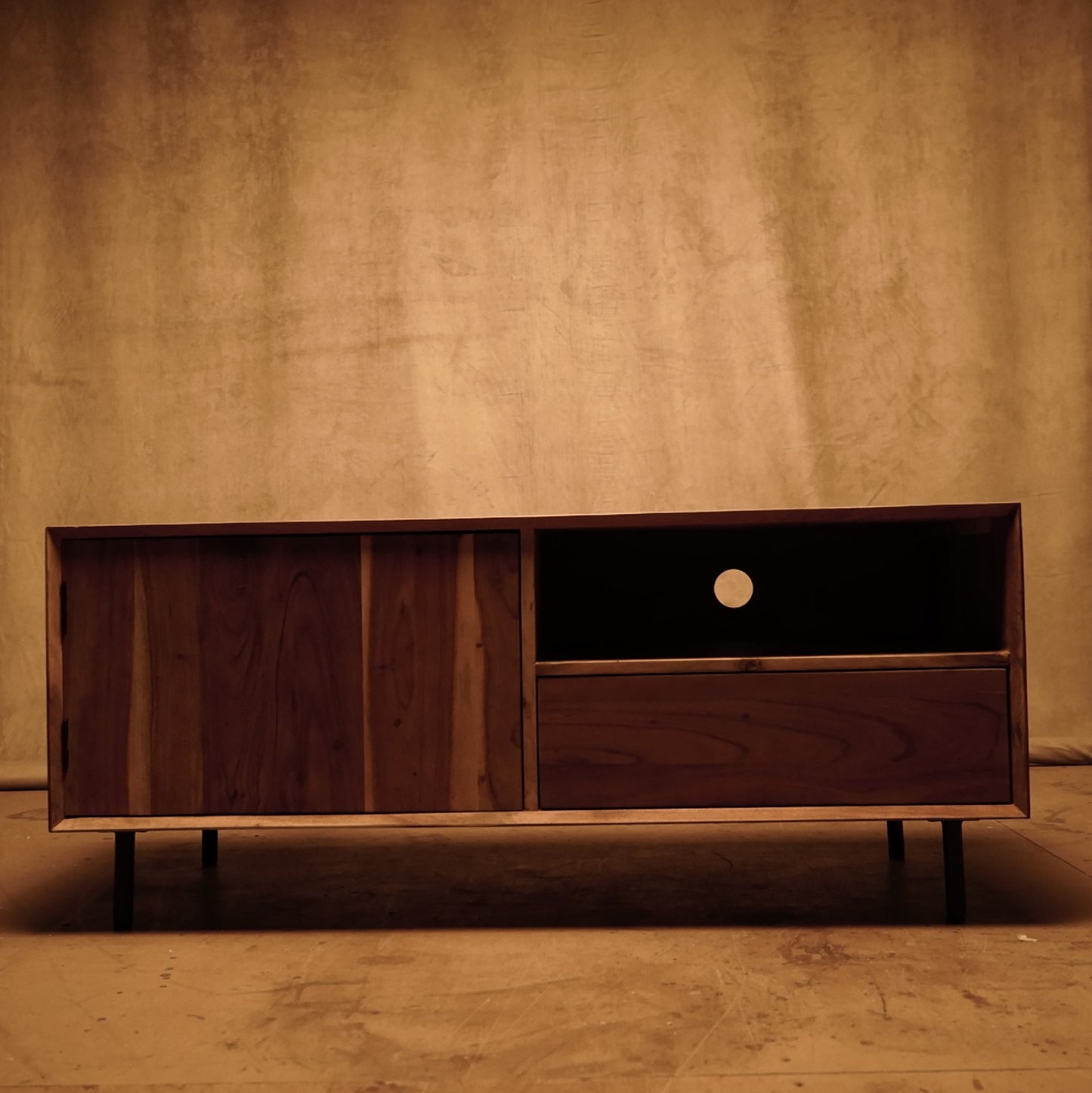 Scandinavian style TV cabinet made of acacia wood