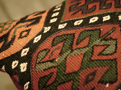 Cojín Kilim de Lana con Diseño Tribal de Azerbaijan