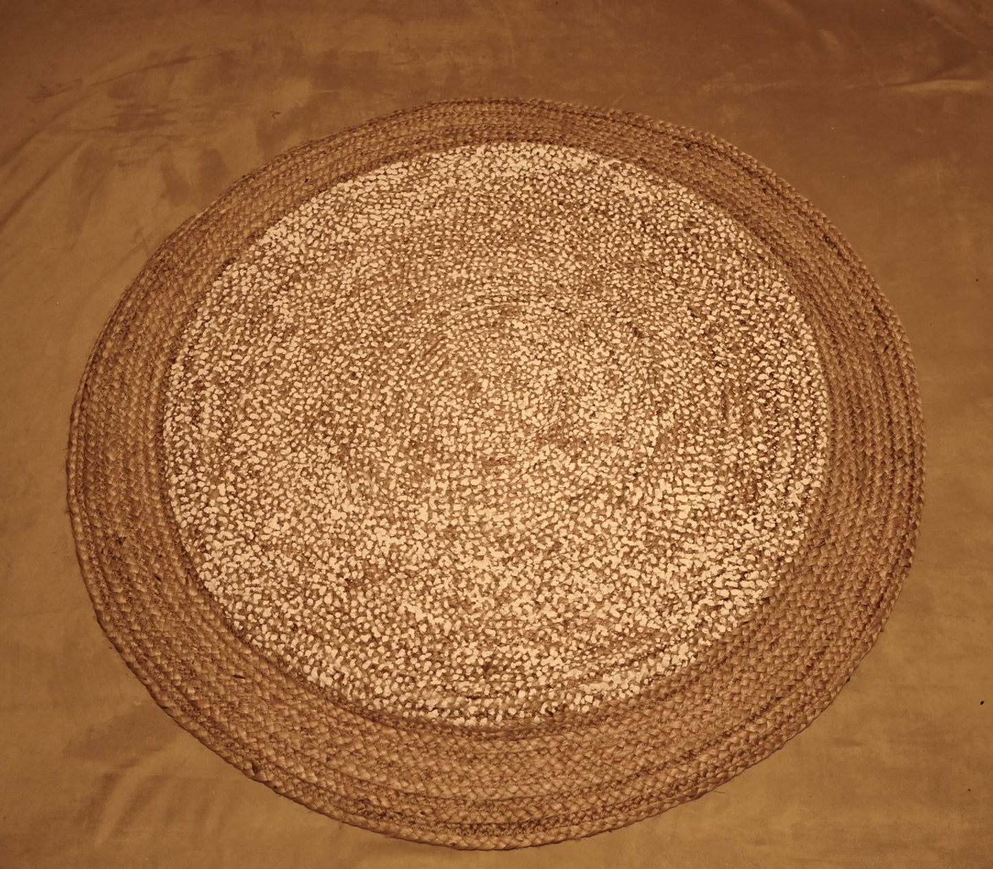 Natural Round Jute Rug Ø120 cm, Boho-Rustic Style