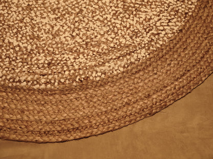 Natural Round Jute Rug Ø120 cm, Boho-Rustic Style