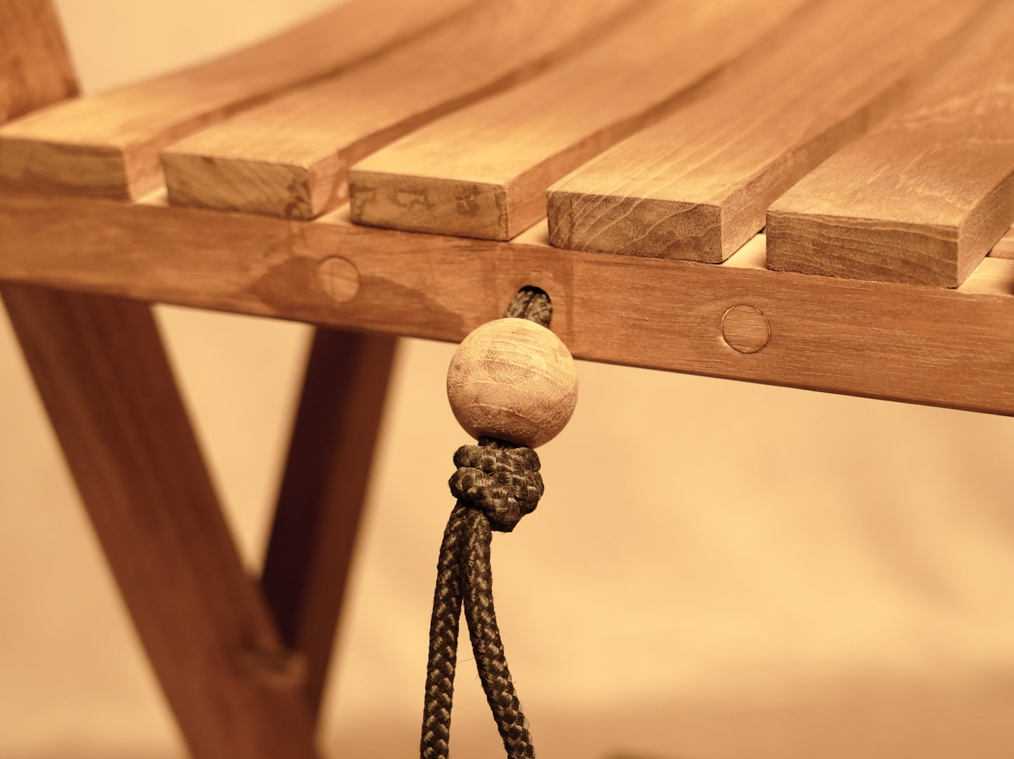 Pergolettac Folding Bar Stool in Natural Teak - French Design by Les Jardins