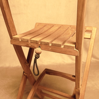 Pergolettac Folding Bar Stool in Natural Teak - French Design by Les Jardins