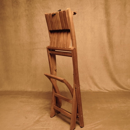 Pergolettac Folding Bar Stool in Natural Teak - French Design by Les Jardins