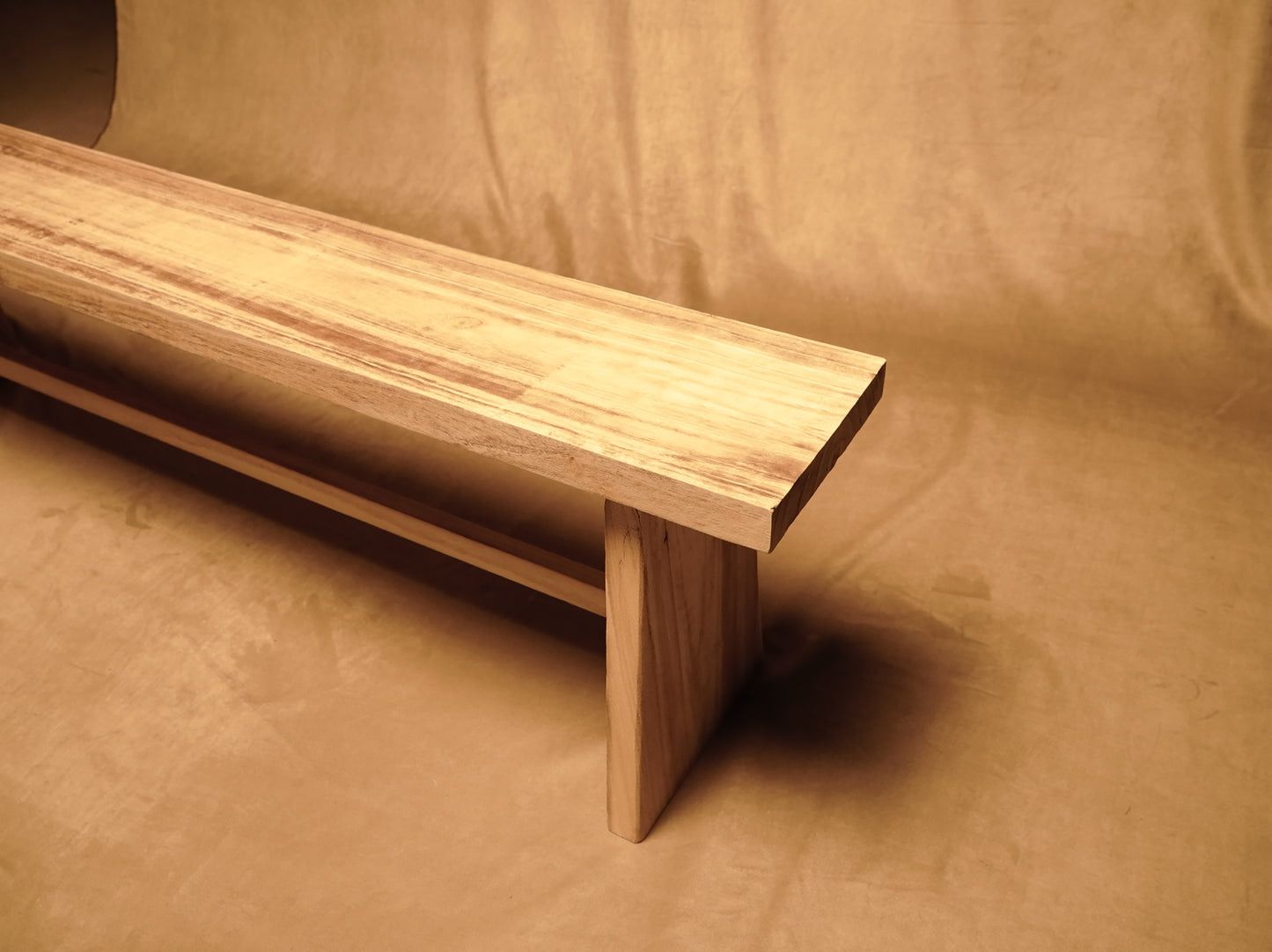 Pawlonia Wooden Bench - Natural Rustic Style