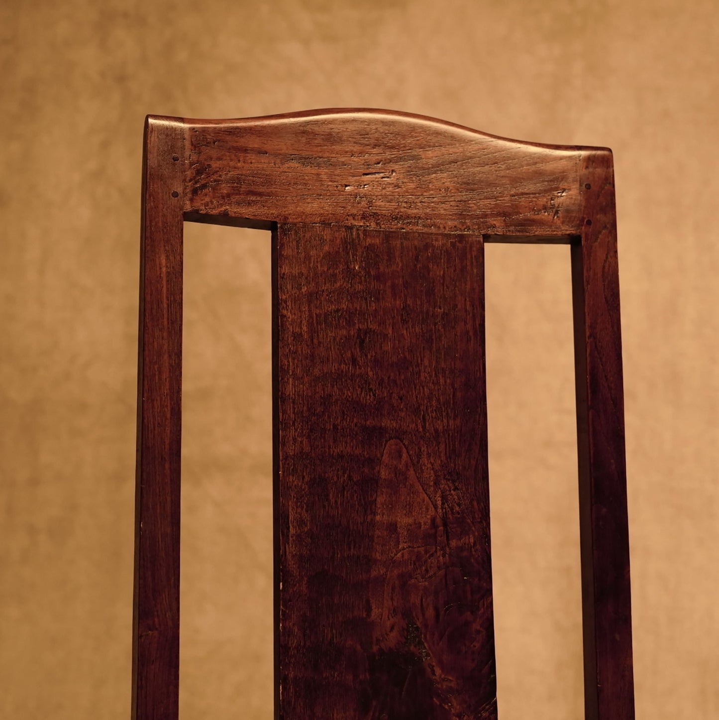 Wooden Chair with Cushion - Classic Rustic Style in Dark Tone