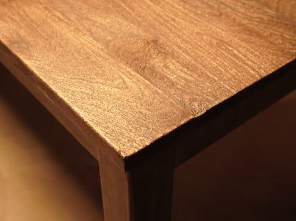 Mesa de comedor de madera de mango y metal estilo industrial