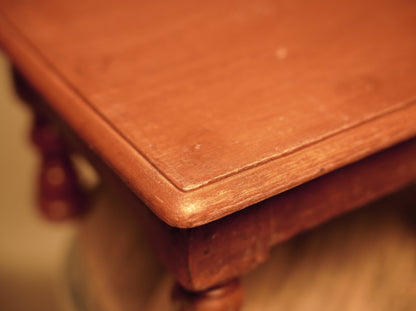 Vintage rustic turned wood side table