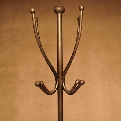 Vintage standing coat rack in wrought metal with bronze finish