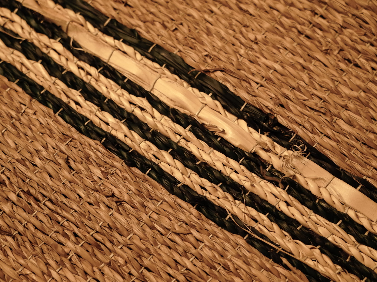 Natural Jute Rug with Beige Stripes