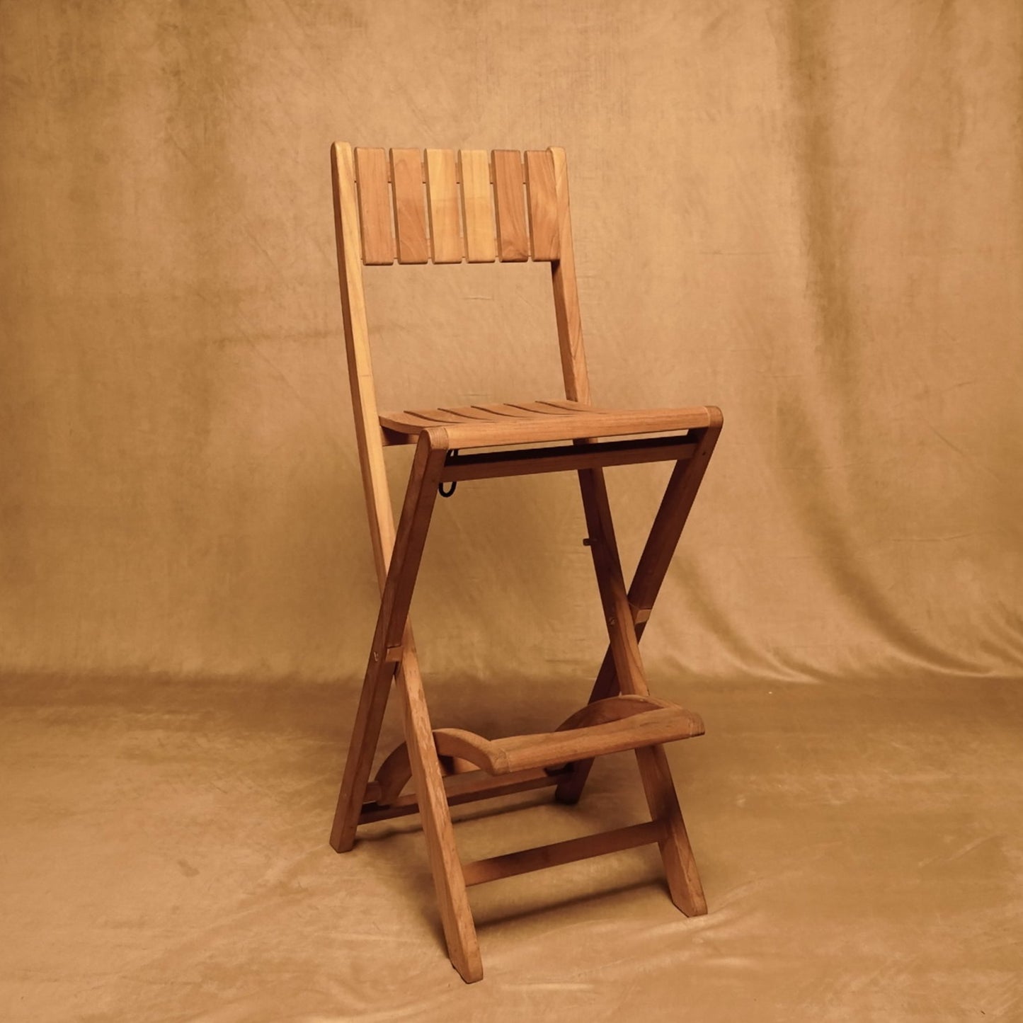 Pergolettac Folding Bar Stool in Natural Teak - French Design by Les Jardins