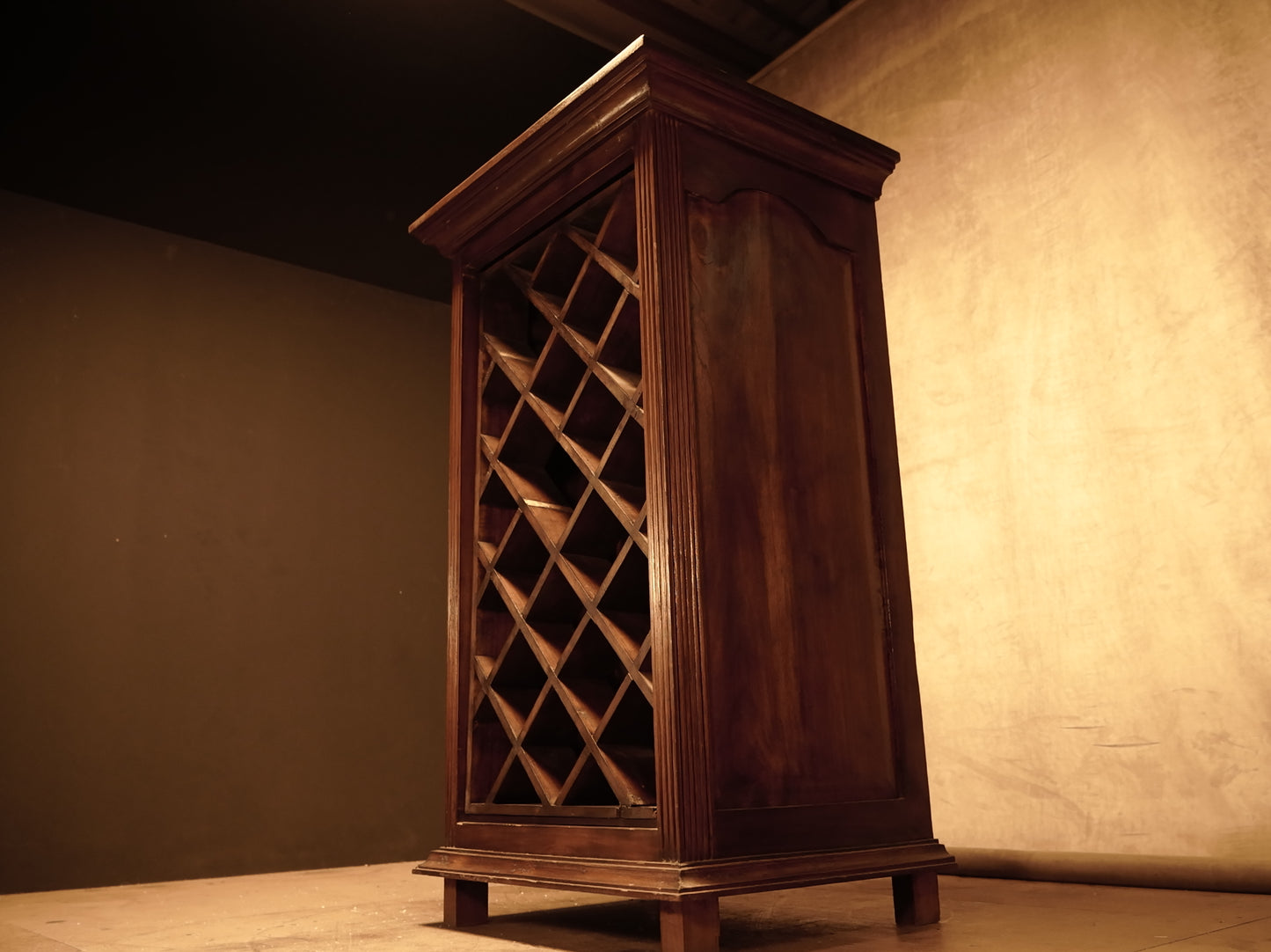 Colonial Style Red Teak Wood Wine Rack