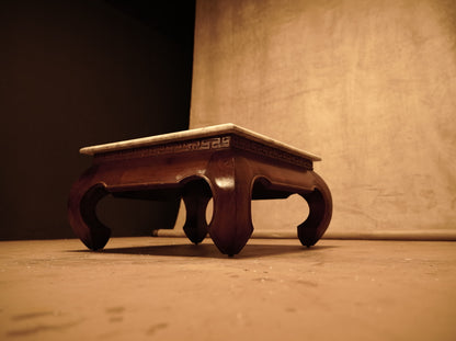 Teak Side Table with Thai Marble Top