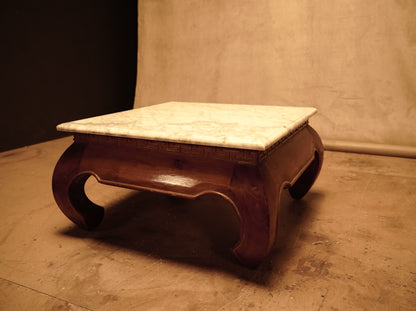 Teak Side Table with Thai Marble Top