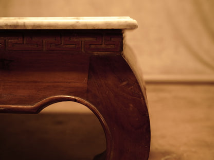 Teak Side Table with Thai Marble Top