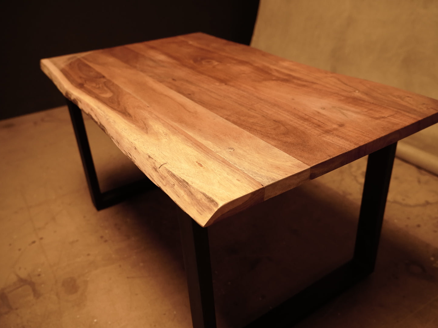 Scandinavian style natural wood dining table