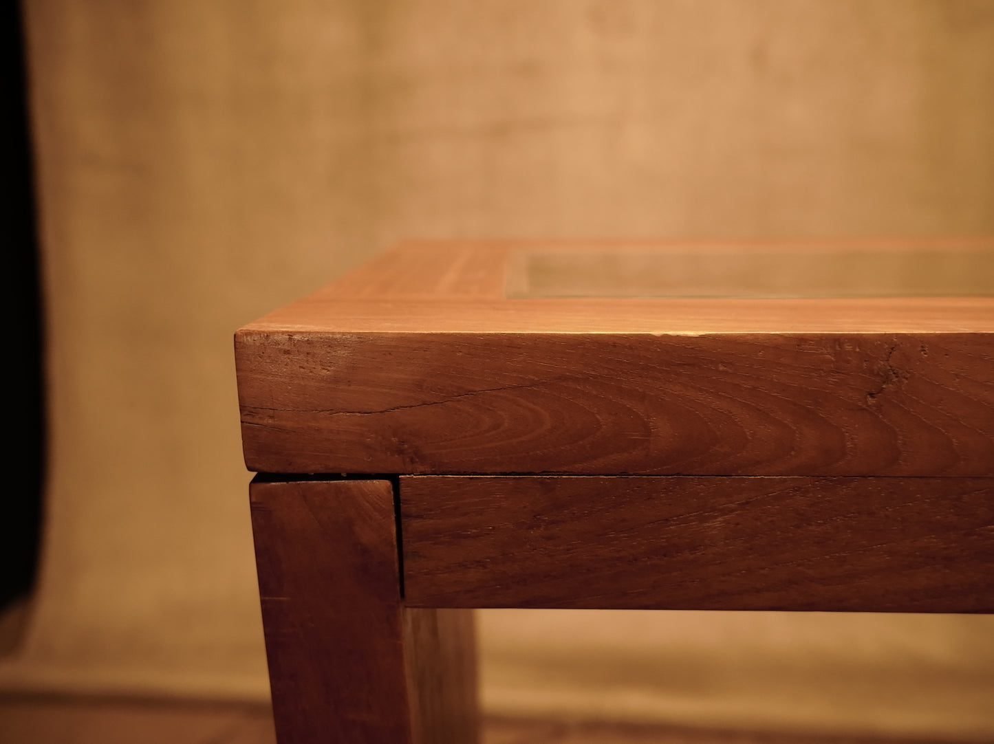 Wooden and glass hall console