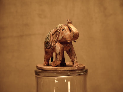 Figura de Elefante Decorativo de madera Indio Mughal Shikar