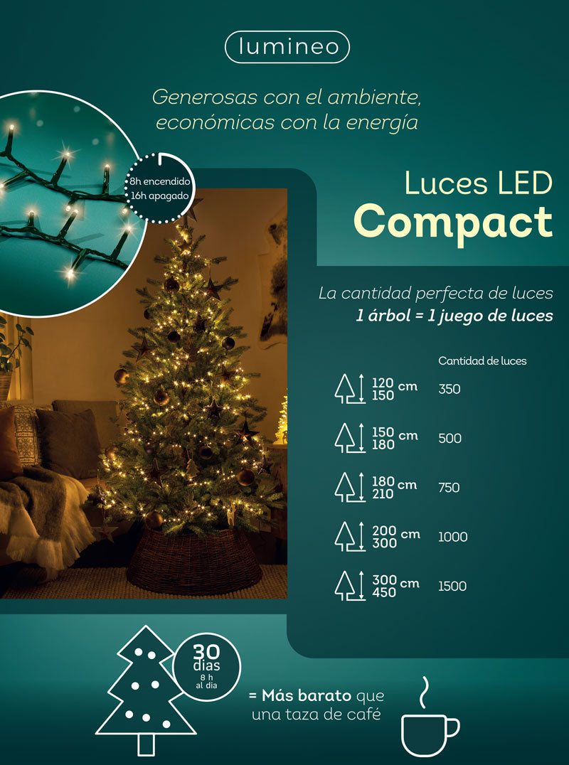 Kompakte Lichterkette, 1600 cm, 750 l, warmweiß