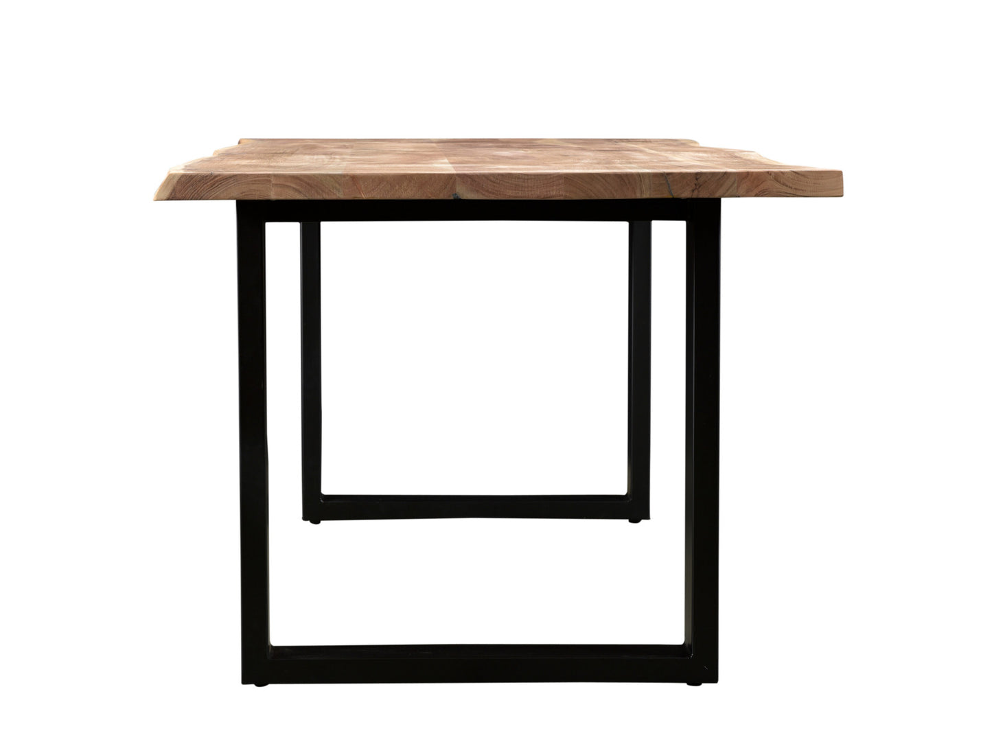 Mesa de comedor 140x80 de madera de acacia y metal estilo industrial núm. 9