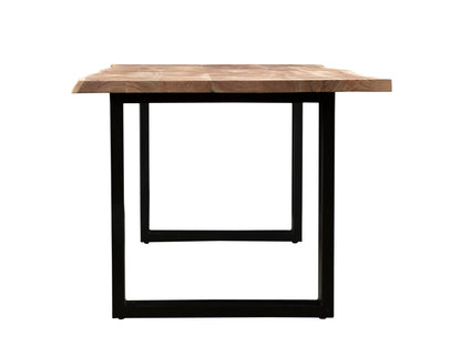 Mesa de comedor 140x80 de madera de acacia y metal estilo industrial núm. 9
