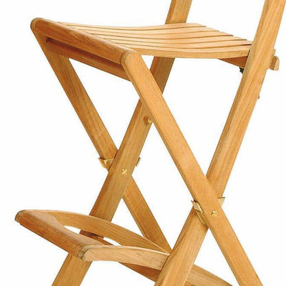 Pergolettac Folding Bar Stool in Natural Teak - French Design by Les Jardins