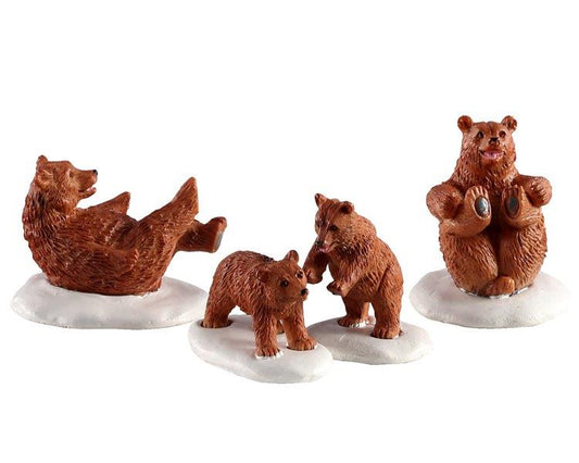 Bear Family Snow Day, set of 4