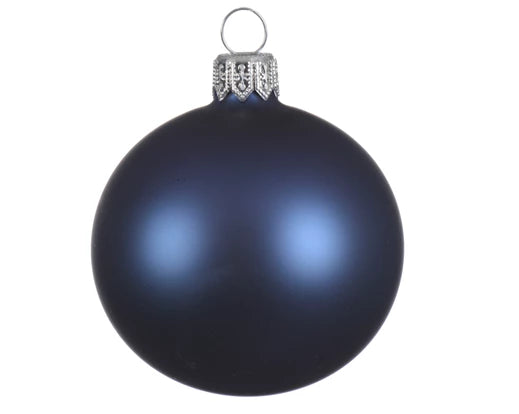 Smooth matte night blue glass ball dia8cm