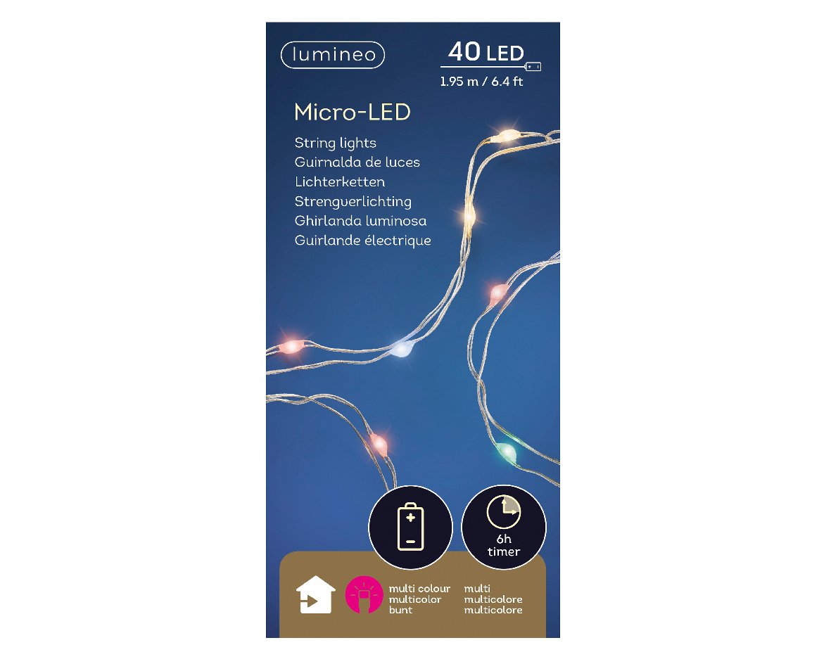 Batteriebetriebene mehrfarbige LED-Micro-LED-Innenleuchten 195cm-40L